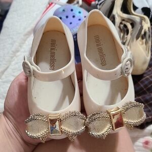 Mini Melissa Cream Bow Kids Shoes